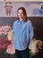 Lcw Comfort Mavi Çiçekli Oversize Poplin Kadın Gömlek 1