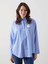 Lcw Comfort Mavi Çiçekli Oversize Poplin Kadın Gömlek 3