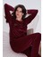 Standart Fit Bisiklet Yaka Yumuşak Kadife Pijama Takımı Bayan Pijama Takımı 6094202 1