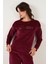 Standart Fit Bisiklet Yaka Yumuşak Kadife Pijama Takımı Bayan Pijama Takımı 6094202 4