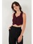 Slim Fit Kalp Yaka Düğmeli Kalın Askılı Crop Yelek Bayan Yelek 5865497 5