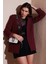Standart Fit Mono Yaka Desenli Astar Detaylı Blazer Ceket Bayan Ceket 6524003 2