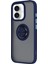 iPhone 16 Kılıf Montreal Yüzüklü Silikon Kapak - Lacivert - KT9007-4778 2