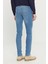 Erkek Açık Mavi Ekstra Slim Fit Dar Kesim Rıss Pamuklu Esnek Denim Jean Kot Pantolon 5