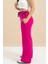 Fuşya Fiyonk Baskılı Geniş Paça Kız Çocuk Şardonlu Eşofman Altı 23429 5