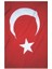 Zc Türk Bayrağı - 1 Adet Kırmızı, 70x105 cm, Raşel Kumaş, Aplike Dikiş, Ay Yıldız Desenli 7