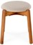 Arc Ceviz Puf Tabure Yuvarlak Modern Bench Oturak Tekli Bej 4