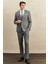 ALTINYILDIZ CLASSICS Erkek Gri Slim Fit Dar Kesim Mono Yaka Kareli Yelekli Klasik Takım Elbise 7