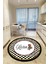Dijital Kaymaz Yıkanabilir Mackenzie Kitchen Siyah Yuvarlak Mutfak Halısı Dekoratif Halı D5032 1