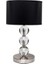 Cam Gövdeli Krom Ayaklı Kumaş Başlıklı Dekoratif Masa Gece Lambası 2