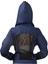 Lacivert Kadın Crop Sweatshirt Fermuarlı Sırt Dekolteli Kapüşonlu Eşofman Üstü 4