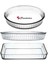 Borcam Isıya Dayanıklı Şeffaf Cam Tepsi Seti - Dikdörtgen ve Yuvarlak, 3 Parça (400x270mm, 260mm, 320mm) 2