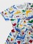 Erkek Çocuk Pamuklu Beyaz Dinozor Desenli Kısa Kollu Şortlu Yazlık Pijama Takımı 3