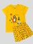 Erkek Çocuk %100 Pamuklu Sarı Ayıcık Çadır Kamp Desenli Kısa Kollu Şortlu Pijama Takımı 1