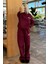 Bordo Kapüşonlu Baskılı Kadın Eşofman Takımı MG2524 2
