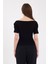 Siyah Kayık Yaka Kol Büzgülü Bluz 2515 5