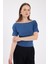 Indigo Kayık Yaka Kol Büzgülü Bluz 2515 1