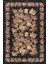 Florart Siyah Vintage Dokulu Gül Desenli Dokuma Tabanlı Çiçekli Şönil Halı Al 484 2