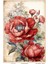 Red Serisi RED34 Kırmızı, Çiçek, Kadın Desenli Pirinç Dekopaj 30X42 1