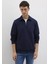 Erkek Lacivert M0S10414-86415 Yarım Fermuarlı Sweatshirt 2