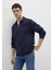 Erkek Lacivert M0S10414-86415 Yarım Fermuarlı Sweatshirt 3