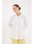 Beyaz Oversize %100 Pamuk Müslin Gömlek 4786A 2