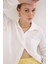 Beyaz Oversize %100 Pamuk Müslin Gömlek 4786A 4