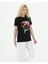 Çiçek Baskılı Tshirt Siyah 1