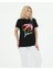 Çiçek Baskılı Tshirt Siyah 3