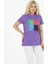 Şal Desenli Tshirt Mor 1