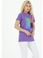 Şal Desenli Tshirt Mor 3
