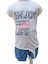 Kız Çocuk İkili Takım Baskılı Ekru T-Shirt ve Puanlı Mavi Şort 1