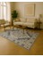 Drom Dokuma Taban Makinede Yıkanabilen Kilim Kaymaz Şönil Mavi Retro Halı 4