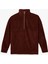 Oversize Uzun Kollu Yarım Fermuarlı Şardonlu Polar Sweatshirt 1