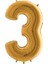 Rakam Balon Gold 3 Rakamı - 100CM 1