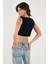 Slim Fit Kalp Yaka Düğmeli Kalın Askılı Crop Yelek Bayan Yelek 5865497 6