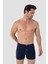 6'lı Paket Lacivert Erkek Penye Havlu Bel Boxer %100 Pamuk 2