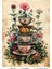 Çay Partisi Serisi TEA132 Çiçek, Fincan Desenli 29*42 cm Pirinç Dekopaj 1