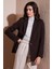 Standart Fit Mono Yaka Desenli Astar Detaylı Blazer Ceket Bayan Ceket 6524003 1