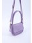 Lila SHK198 Suni Deri ,tek Bölmeli, Çıtçıtlı Ayarlanabilir Askılı El, Kol ve Omuz Çantası 6