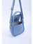 Mavi SHK198 Suni Deri ,tek Bölmeli, Çıtçıtlı Ayarlanabilir Askılı El, Kol ve Omuz Çantası 5