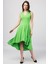 Kadın Yeşil Asimetrik Kesim Elbise 18L6215 1