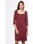 Kadın Bordo Yaka Detaylı Elbise 15L4166 2