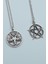 2'li Lucifer Morning Star Pentagram Wicca Gümüş Kaplama Kolye Seti 1