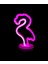 Neon Işıklı Flamingo Yazılı Masa Gece Lambası Pil+Usb 2