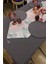 Beyaz Mercan Desenli Dijital Baskılı Runner Amerikan Servis 40X150 cm 2