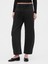 Kadın Siyah Mid Rise Twill Barrel Pantolon 7