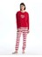 Lcw Dream Kırmızı Bisiklet Yaka Baskılı Kadın Pijama Takımı 2