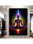 Hint Buddha Meditasyonu 7 Çakra Kanvası, Yoga ve Spor Temalı Oturma Odası Dekoru 4