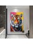 Soyut Graffiti Aslan Tablosu; Modern Hayvan Sokak Sanatı; Renkli Kanvas Poster Baskısı; Duvar Sanatı 2